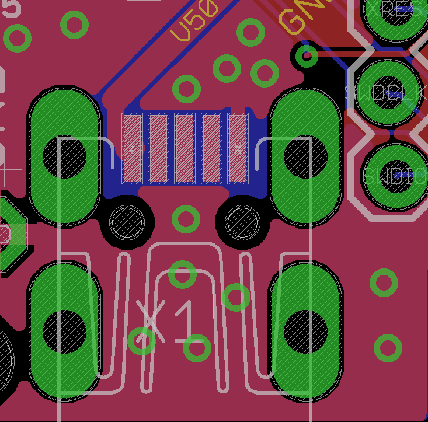 Eagle PCB layout footprint of USB connector