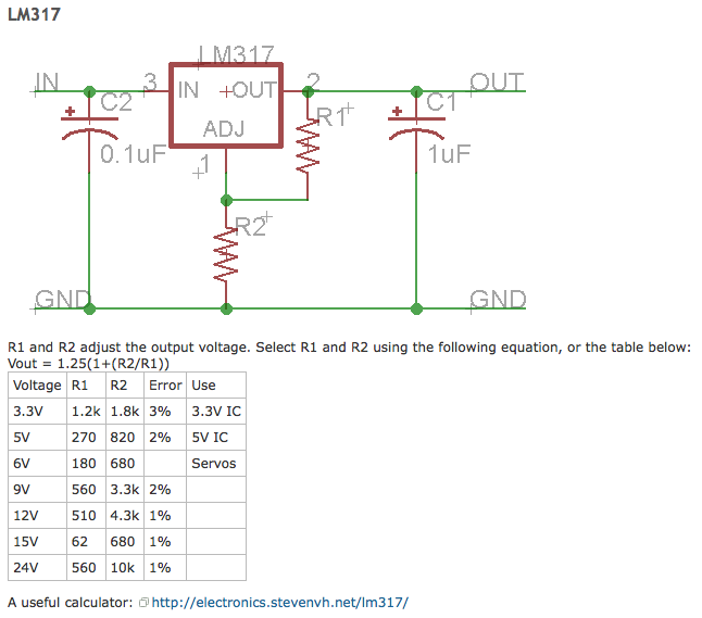 Lm317 на 5 вольт схема