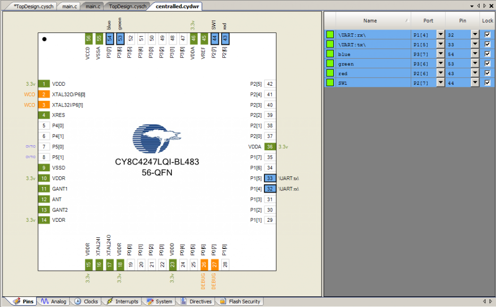 PSoC4 BLE Central Custom Profile w/LED & CapSense – IoT Expert