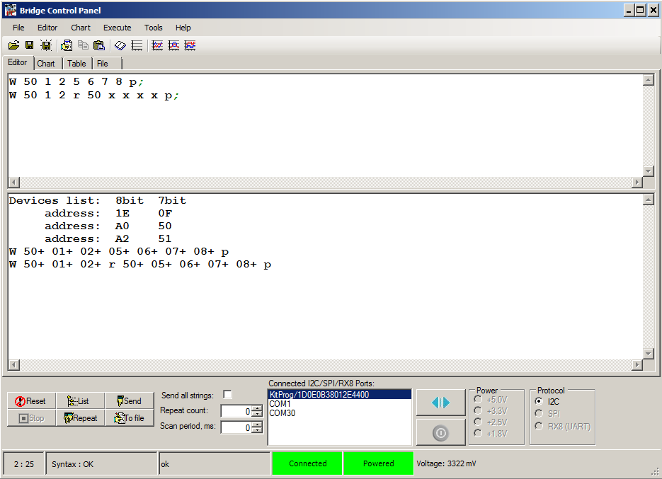 Writing to Cypress FRAM using Bridge Control Panel