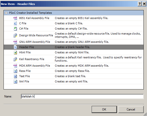 psoc creator receiving string data