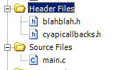 PSoC Creator - Workspace Explorer Header Files