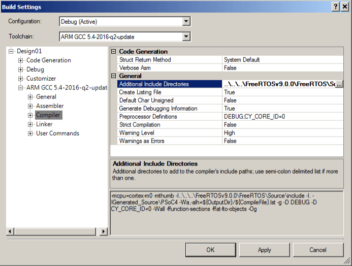 psoc creator receiving string data